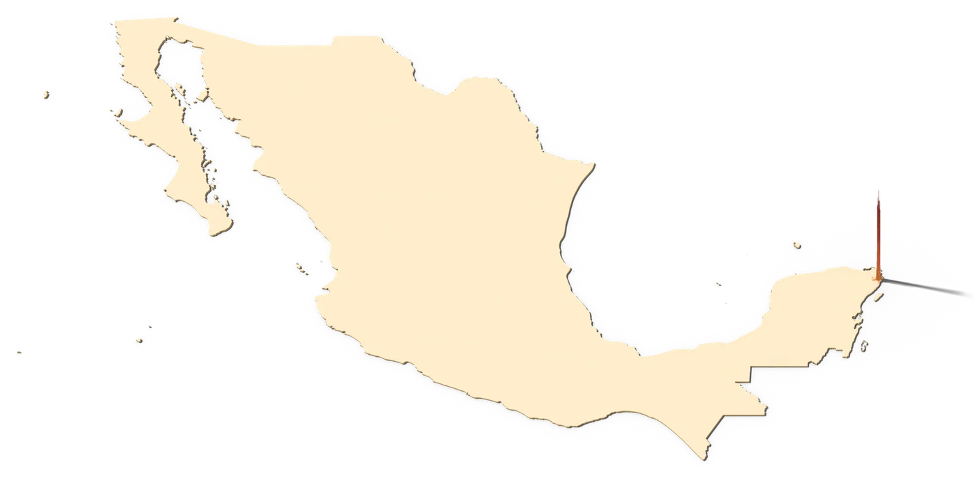 Mexico lying flat, with only the people of Cancun's municipality rising